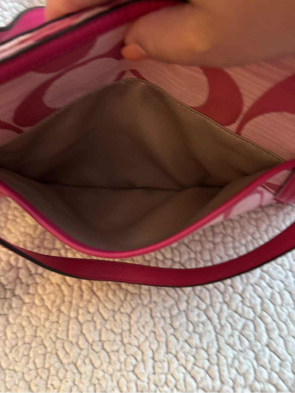 Coach Alexandra Pink Signature Canvas Tote with Gold Charm - Picture 3 of 10